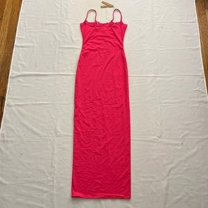 SKIMS FITS EVERYBODY CORDED LACE LONG SLIP DRESS
